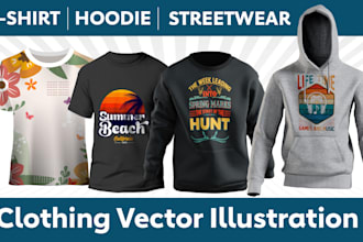 luxury sublimation tshirts hoodie sweaters  illustration