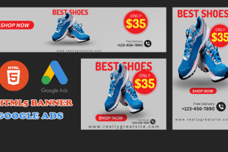 create HTML5 banner, HTML banner, google ads banner, animated banner