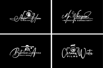 design signature photography logo, handwriting, scripted, wedding, real estate