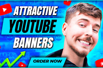 design attractive youtube banner and logo