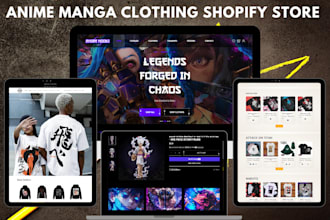 design clothing shopify store anime clothing website anime manga website