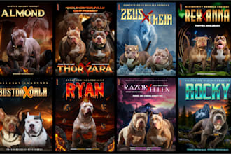 design premium dog breeding, puppy litter announcement
