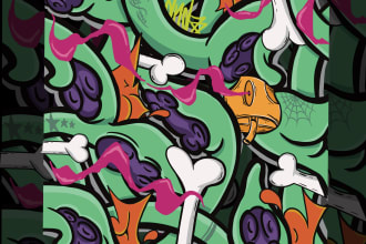 make a custom graffiti charachter and dodle art dsign