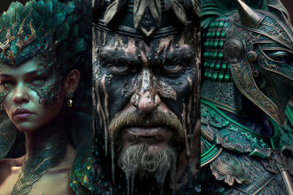 create concept art, character design with midjourney ai