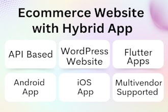 build e commerce website and mobile apps android ios with flutter API