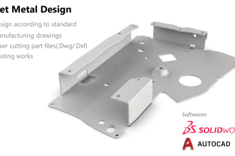 design sheet metal parts and make laser cutting files and production drawings