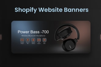 design shopify website banners, web banners, sliders