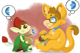 draw your fursona or furry character full body illustration