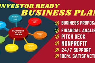 write an investor ready business plan, and  financial plan for your startup