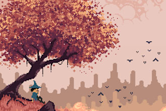 create pixel art illustration for children book and game art