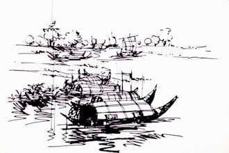 draw an amazing pen and ink illustration