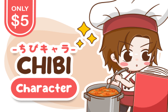 draw cute vector character with chibi style