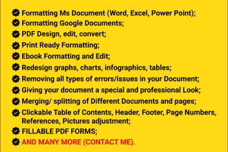 create, format, design, edit, all types office document