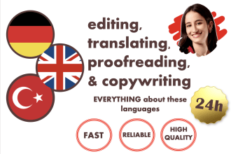 proofread your documents in german, english and turkish in 24h