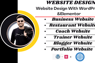 create a business website design with wordpress