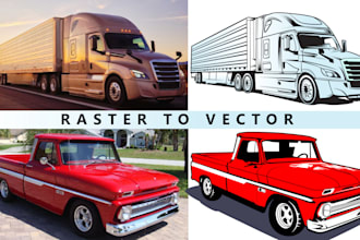draw vector line art for you