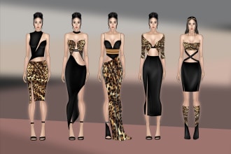 design fashion tech pack for clothing manufacture, full fashion process