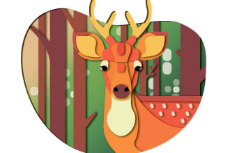 create unique animal paper cut out illustration