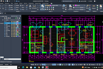 draw, redraw 2d architectural floor plan and pdf to autocad, cad, dwg or revit