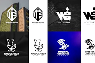 create a modern unique monochrome or color logo for your brand