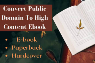 convert public domain book to high content book copyright free