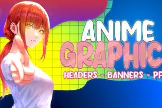 design a anime header or anime banner for twitter header