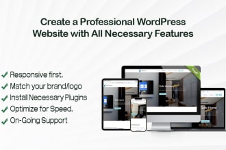 create a fully professional wordpress website with a responsive layout