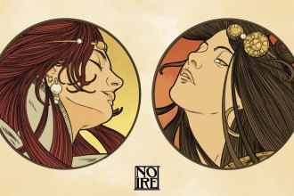 do art nouveau neo traditional vintage portrait