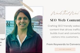 be your copywriter for SEO optimized website content