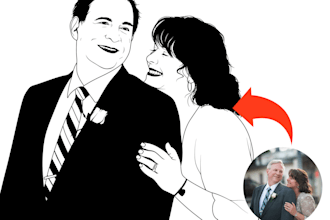 draw minimalist line art avatar or portrait from your photo