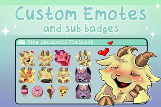 custom cute twitch emotes, subs badges