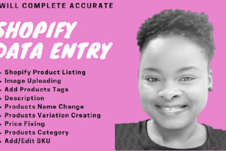 do shopify data entry and shopify product listing