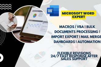 work on microsoft word vba macro forms template mail merge automation pdf export