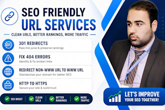 do 301 redirects, fix 404 errors and broken links