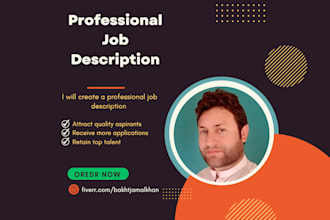 write a professional job description for your company