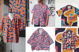 design custom seamless funky style patterns textile prints