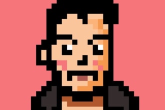 nft pixel art style portrait logo