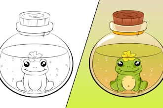 draw with cartoon art style illustration anything for you