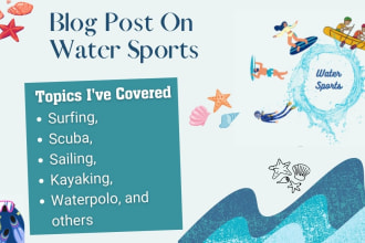 write content on surfing, scuba, sailing, and water sports