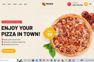 create a restaurant, food ordering, bakery website