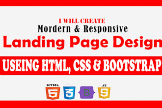 create responsive HTML CSS landing page
