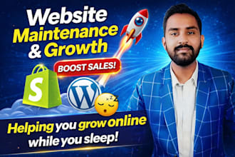 wordpress, shopify, wix website maintenance, fix bugs, optimize for growth