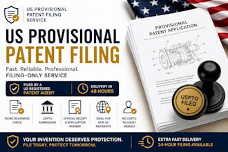 file your US provisional patent application in 48 hours with US registered agent