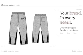design custom streetwear clothing mockups for denim sweatpants and other pants