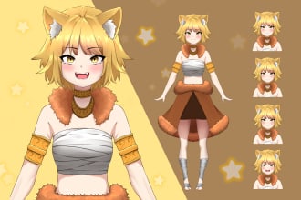draw a custom reference sheets for your characters vtuber
