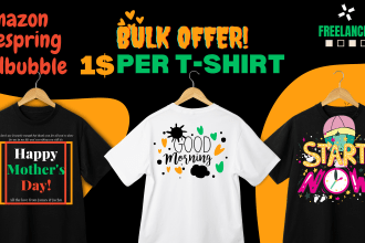 do awesome typography and teespring bulk t shirt design