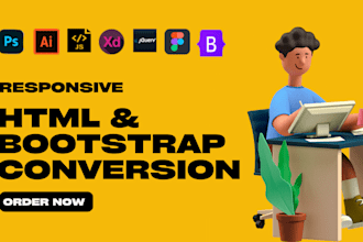 convert PSD to HTML, figma to HTML, xd to HTML, CSS responsive  bootstrap