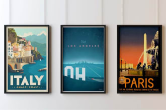 design retro, vintage poster, film, movie cinematic poster