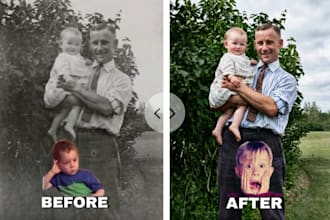 professionally restore old photos and fix blurry images