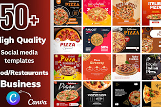 provide editable templates for restaurant food on canva